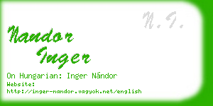 nandor inger business card